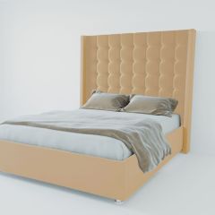 Кровать Венеция ЛЮКС с ПМ 2000 (экокожа бежевая) в Перми - perm.mebel24.online | фото 2