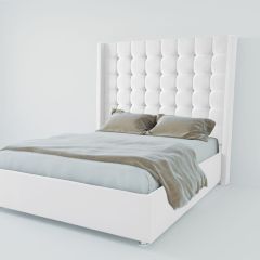 Кровать Венеция ЛЮКС с ПМ 2000 (экокожа белая) в Перми - perm.mebel24.online | фото 2