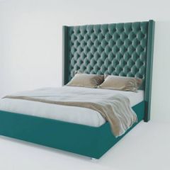 Кровать Версаль ЛЮКС с ПМ 1400 (велюр бирюзовый) в Перми - perm.mebel24.online | фото