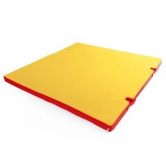 Мат гимнастический 1х1х0,08м с вырезом под стойки цв. красный-желтый в Перми - perm.mebel24.online | фото 1