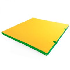 Мат гимнастический 1х1х0,05м с вырезом под стойки цв. зеленый-желтый в Перми - perm.mebel24.online | фото