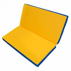 Мат гимнастический 1х1х0,1м складной цв. синий-желтый в Перми - perm.mebel24.online | фото 1