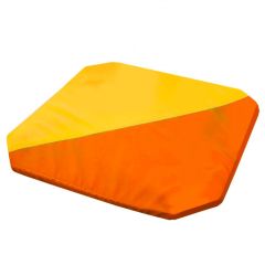 Мат гимнастический 1,3x1,3x0,05м складной скошенные углы цв.оранжевый-желтый в Перми - perm.mebel24.online | фото 1