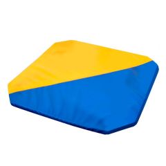 Мат гимнастический 1,3x1,3x0,05м складной скошенные углы цв.синий-желтый в Перми - perm.mebel24.online | фото 1
