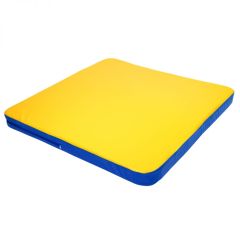 Мат гимнастический 1,36х1,36х0,08м складной закругленные углы цв. синий-желтый (для ДСК Игрунок) в Перми - perm.mebel24.online | фото 1