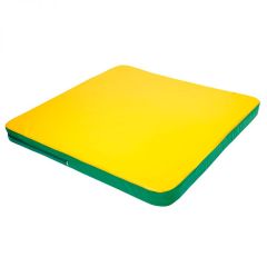 Мат гимнастический 1,36х1,36х0,08м складной закругленные углы цв. зеленый-желтый (для ДСК Игрунок) в Перми - perm.mebel24.online | фото 1
