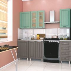 Модульная кухня Луксор серый-бирюза в Перми - perm.mebel24.online | фото
