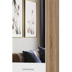 ИТАЛИЯ П1Я-400 Пенал с пуфом (Дуб сонома/Белый глянец) в Перми - perm.mebel24.online | фото