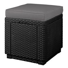 Пуфик Куб с подушкой (Cube with cushion) графит - прохладный серый в Перми - perm.mebel24.online | фото
