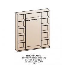 Шкаф №4 1.8-3 Оптима 2400х1804х452 (фасад 2 ЛДСП/1 зеркало) в Перми - perm.mebel24.online | фото 5