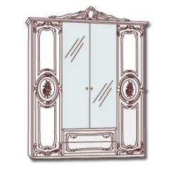 Шкаф 4-х дверный с зеркалами (01.144) Роза (могано) в Перми - perm.mebel24.online | фото 3