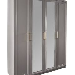 Шкаф 4-х ств с зеркалами Мокко (серый камень) в Перми - perm.mebel24.online | фото