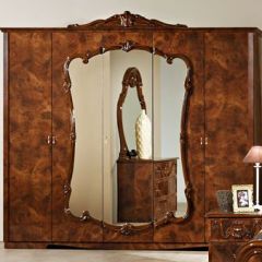 Шкаф 5-и дверный с зеркалами (20.145) Тициана (орех) в Перми - perm.mebel24.online | фото