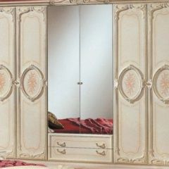 Шкаф 6-и дверный с зеркалами (01.146) Роза (беж) в Перми - perm.mebel24.online | фото 1