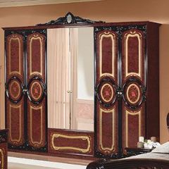 Шкаф 6-и дверный с зеркалами (01.146) Роза (могано) в Перми - perm.mebel24.online | фото