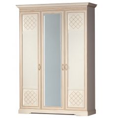 Шкаф для одежды 3-дверный №800 Парма кремовый белый в Перми - perm.mebel24.online | фото
