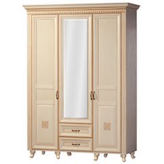 Шкаф для одежды 3-х дверный №470 Марлен Кремовый белый в Перми - perm.mebel24.online | фото