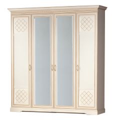 Шкаф для одежды 4-дверный №814 Парма кремовый белый в Перми - perm.mebel24.online | фото