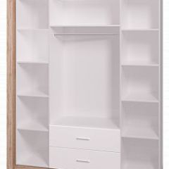 Шкаф для одежды с ящиками 4-х створчатый с зеркалом Люмен 16 в Перми - perm.mebel24.online | фото 2