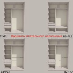 Шкаф-купе 1500 серии SILVER S1+S1+B2+PL2 (2 ящика+1 штанга+1 полка) профиль «Серебро» в Перми - perm.mebel24.online | фото 6