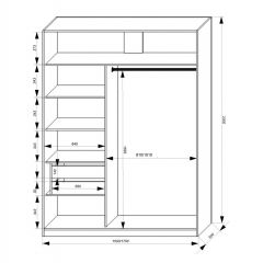 Шкаф-купе 1700 серии NEW CLASSIC K3+K3+B2+PL1 (2 ящика+1 штанга) профиль «Капучино» в Перми - perm.mebel24.online | фото 3