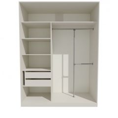 Шкаф-купе 1700 серии NEW CLASSIC K4+K4+B2+PL4 (2 ящика+F обр. штанга) профиль «Капучино» в Перми - perm.mebel24.online | фото 2