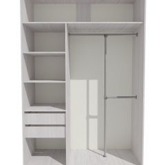 Шкаф-купе 1700 серии SILVER S3+S4+B2+PL4 (2 ящика+F обр.штанга) профиль «Серебро» в Перми - perm.mebel24.online | фото 2