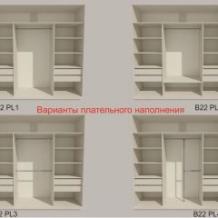 Шкаф-купе 2100 серии SOFT D5+D4+D5+B22+PL3 (по 2 ящика лев/прав+2штанги) профиль «Графит» в Перми - perm.mebel24.online | фото 5