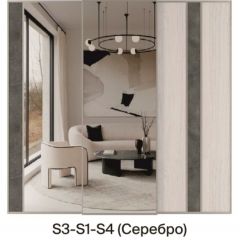 Шкаф-купе 2250 серии SILVER S5+S1+S5 B22+PL2 (по 2 ящика лев/прав+1 штанга+1 полка) профиль «Серебро» в Перми - perm.mebel24.online | фото 8