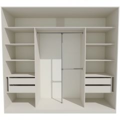 Шкаф-купе 2450 серии NEW CLASSIC K1+K1+K1+B22+PL4 (по 2 ящика лев/прав+F обр.штанга) профиль «Капучино» в Перми - perm.mebel24.online | фото 2