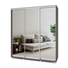 МАРТИН Шкаф-купе с зеркалами Анкор темный (2000*450) М403 в Перми - perm.mebel24.online | фото