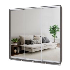 МАРТИН Шкаф-купе с зеркалами Анкор темный (2200*450) М423 в Перми - perm.mebel24.online | фото