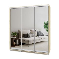 МАРТИН Шкаф-купе с зеркалами Ирландский дуб (2000*450) М403 в Перми - perm.mebel24.online | фото
