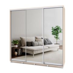МАРТИН Шкаф-купе с зеркалами Млечный дуб (2200*450) М423 в Перми - perm.mebel24.online | фото