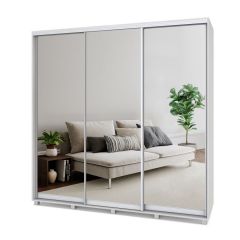 МАРТИН Шкаф-купе с зеркалами Шимо светлый (2200*450) М423 в Перми - perm.mebel24.online | фото