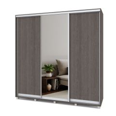 МАРТИН Шкаф-купе с зеркалом Анкор темный (2200*450) М422 в Перми - perm.mebel24.online | фото