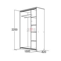 МИРАЖ 15.1 (620) Шкаф для платья и белья в Перми - perm.mebel24.online | фото 2