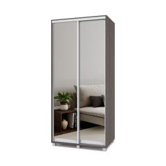 РОЛАНД Шкаф-купе с зеркалами Анкор темный (450*1000) Р403 в Перми - perm.mebel24.online | фото