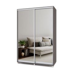 РОЛАНД Шкаф-купе с зеркалами Анкор темный (450*1500) Р453 в Перми - perm.mebel24.online | фото 2