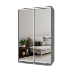 РОЛАНД Шкаф-купе с зеркалами Камень темный (450*1400) Р443 в Перми - perm.mebel24.online | фото 5
