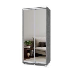 РОЛАНД Шкаф-купе с зеркалами Камень темный (600*1000) Р603 в Перми - perm.mebel24.online | фото