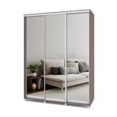 РОЛАНД Шкаф-купе с зеркалами Шимо темный (450*1700) Р473 в Перми - perm.mebel24.online | фото