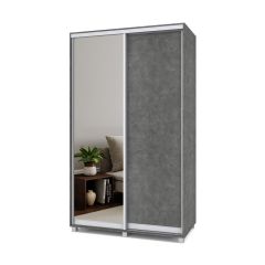 РОЛАНД Шкаф-купе с зеркалом Камень темный (450*1300) Р432 в Перми - perm.mebel24.online | фото 2