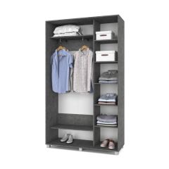 РОЛАНД Шкаф-купе с зеркалом Камень темный (450*1300) Р432 в Перми - perm.mebel24.online | фото 3