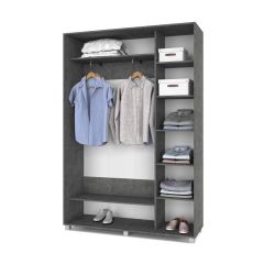 РОЛАНД Шкаф-купе с зеркалом Камень темный (450*1500) Р452 в Перми - perm.mebel24.online | фото 3