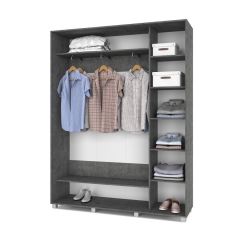 РОЛАНД Шкаф-купе с зеркалом Камень темный (450*1700) Р472 в Перми - perm.mebel24.online | фото 2