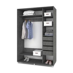 РОЛАНД Шкаф-купе с зеркалом Камень темный (600*1400) Р642 в Перми - perm.mebel24.online | фото 4
