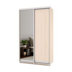 РОЛАНД Шкаф-купе с зеркалом Млечный дуб (450*1300) Р432 в Перми - perm.mebel24.online | фото 2