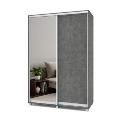 РОЛАНД Шкаф-купе зеркалом Камень темный (600*1500) Р652 в Перми - perm.mebel24.online | фото