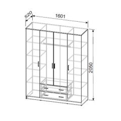 Шкаф ШК 1 (Ясень Анкор светлый) в Перми - perm.mebel24.online | фото 2